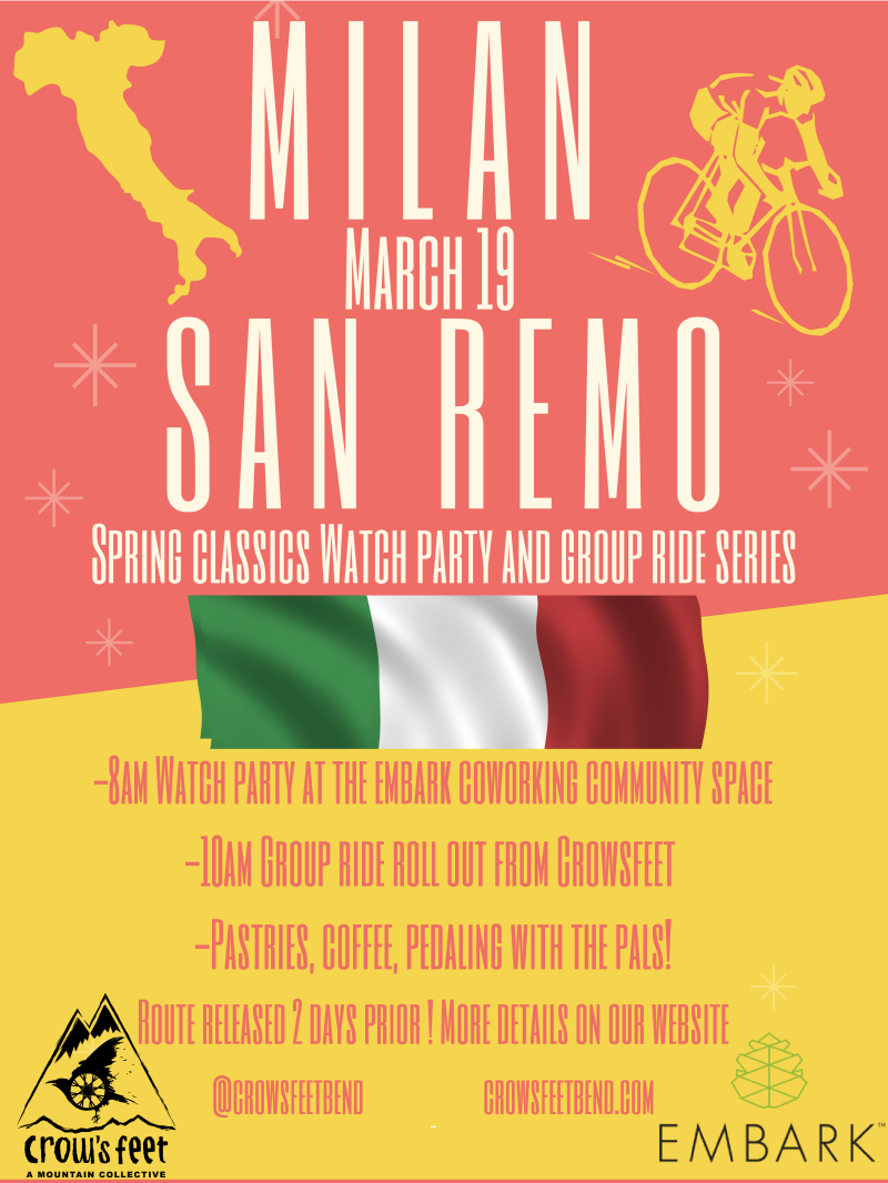 Milan San Remo Watch Party + Ride